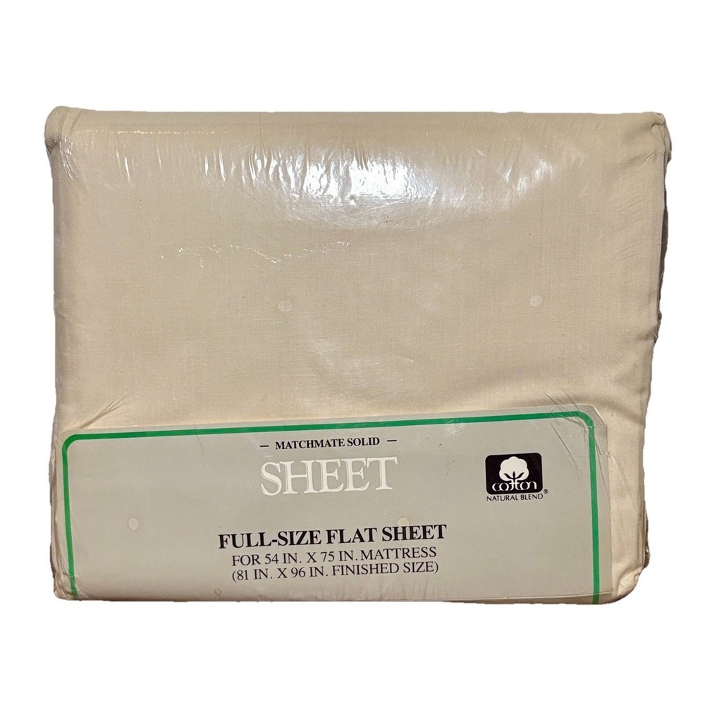 Vintage Sears Matchmate Full Flat Sheet NOS Indian Smoke Light Deadstock 80s NEW